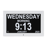 Artiss 10" Digital Day Clock Alarm Calendar Dementia Date Week Desk Clocks White