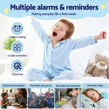 Artiss 7" Digital Day Clock Calendar Alarm LCD Children Sleep Trainer Clocks (Blue)