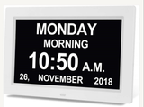 White...Vivid 10.1-Inch Digital Clock with Medication Reminders & Multi-Function Alarm