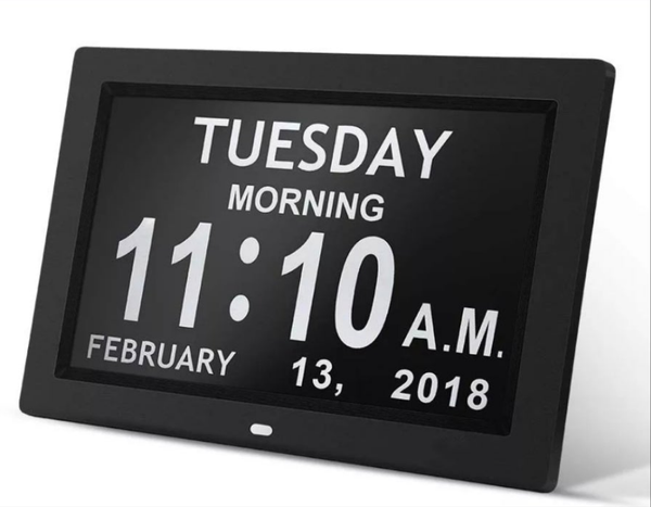 Black...Vivid 10.1-Inch Digital Clock with Medication Reminders & Multi-Function Alarm