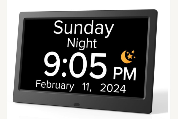 Black...Vivid 10.1-Inch Digital Clock with Medication Reminders & Multi-Function Alarm