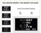 White...Vivid 10.1-Inch Digital Clock with Medication Reminders & Multi-Function Alarm
