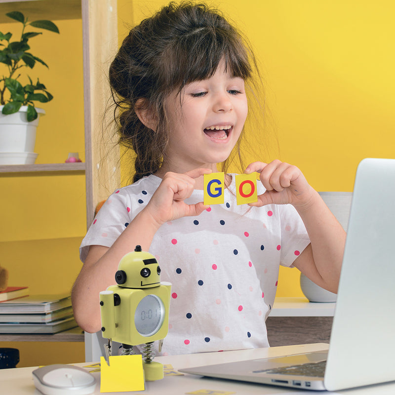 Laser Kids Robot Alarm Clock - Yellow