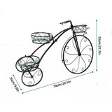 Iron Tricycle Plant Stand Pot Holder Black Solid Pattern
