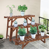 Pine Wood 3pcs Plant Stand Ladder Garden Flower Display