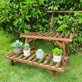 Pine Wood 3pcs Plant Stand Ladder Garden Flower Display