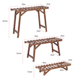 Pine Wood 3pcs Plant Stand Ladder Garden Flower Display