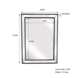 Black Beaded Framed Mirror - Rectangle 80cm x 110cm