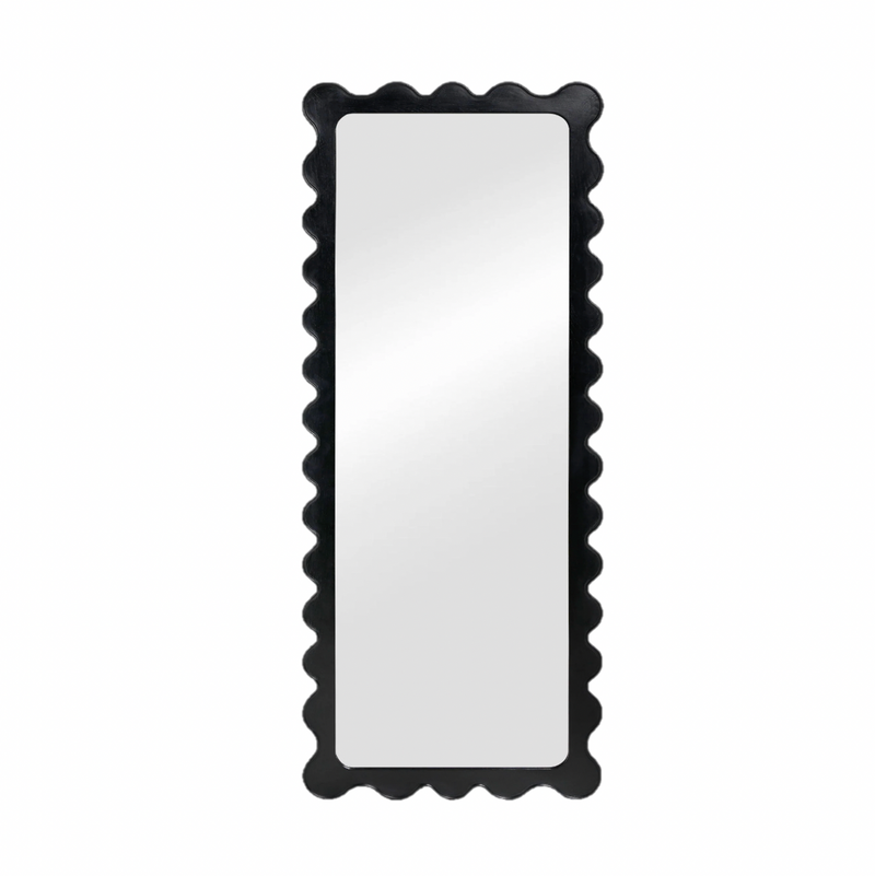 Interior Ave - Freya Scallop Mirror - Black - Large Full Length Mirror