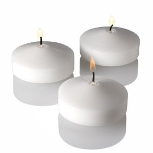 100 Pack of 6 Hour White Floating Candles - 5.8cm diameter