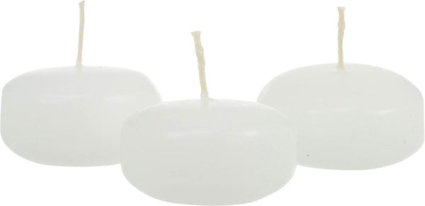 100 Pack of 6 Hour White Floating Candles - 5.8cm diameter