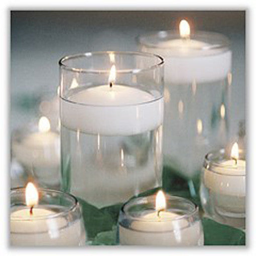 100 Pack of 6 Hour White Floating Candles - 5.8cm diameter