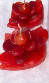 2 Red Lotus Floating Candles in Red Black Gift Box Set