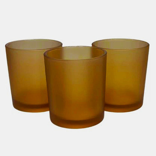 20 Pack Brown Frosted Glass Votive Tealight Candle Holders