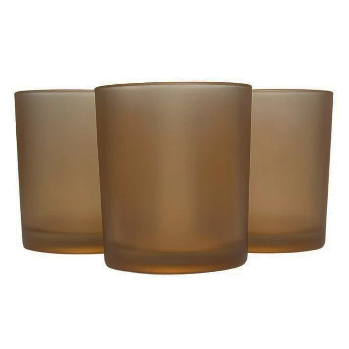 20 Pack Brown Frosted Glass Votive Tealight Candle Holders