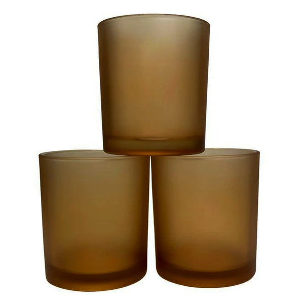 40 Pack Brown Frosted Glass Votive Tealight Candle Holders