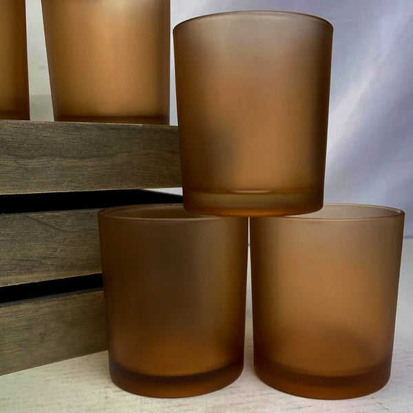 40 Pack Brown Frosted Glass Votive Tealight Candle Holders