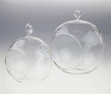 4 x Hanging Clear Glass Ball Tealight Candle Holder  - 10cm Diameter / High