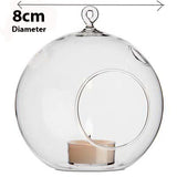 24 Bulk Buy of Hanging Clear Glass Ball Tealight Candle Holder  - 8cm Diameter / High