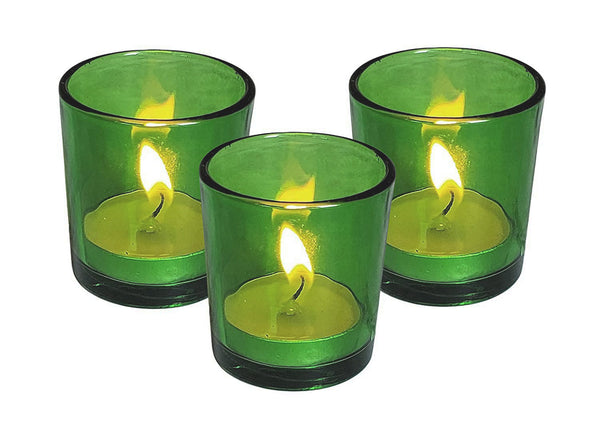 20 Pack Green Glass Votive Candle Holders