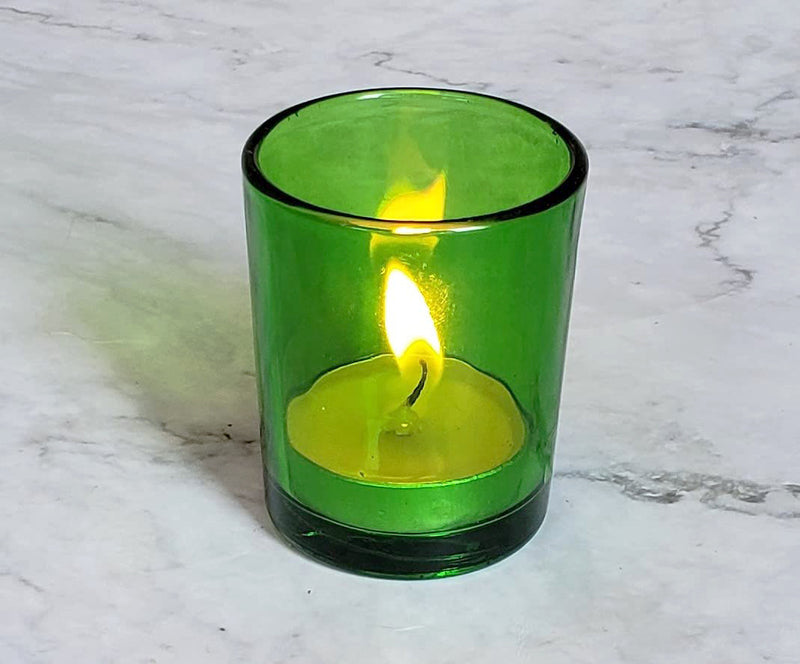 20 Pack Green Glass Votive Candle Holders