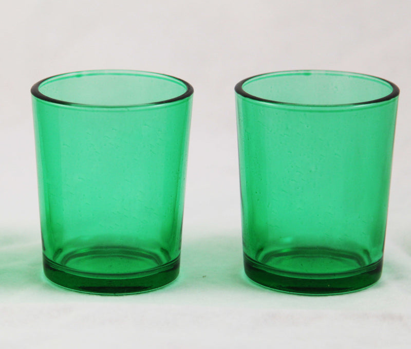 20 Pack Green Glass Votive Candle Holders