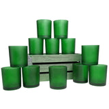 20 Pack Green Frosted Glass Votive Candle Holders