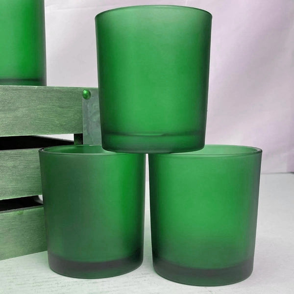 40 Bulk Pack Green Frosted Glass Votive Candle Holders