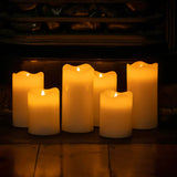 2 Pcs LED Block Pillar Candle White Flameless Safe Indoor Battery Power
