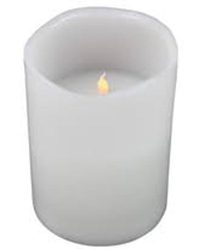 5 Pcs LED Block Pillar Candle White Flameless Safe Indoor Battery Power