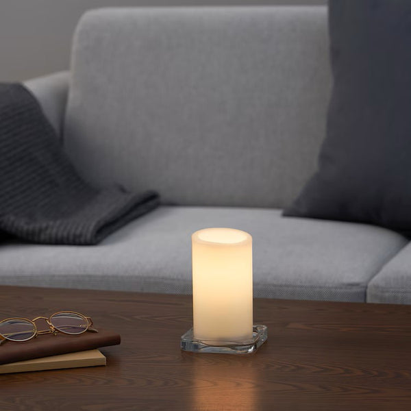 50 Pcs LED Block Pillar Candle White Flameless Safe Indoor Battery Power