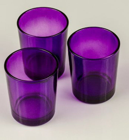 20 Pack Purple Glass Votive Tealight Candle Holders
