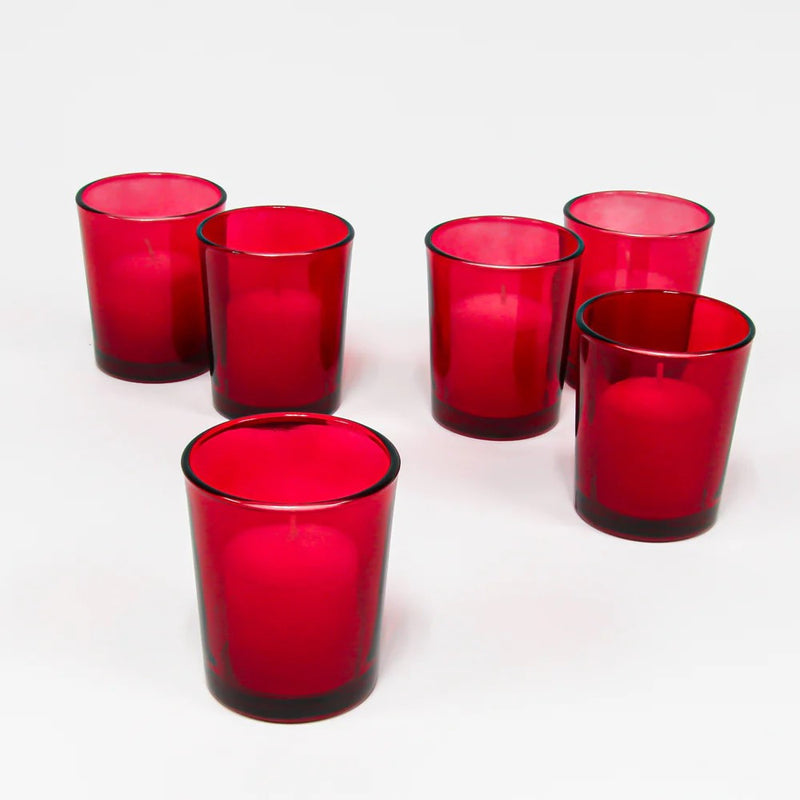 40 Pack Red Glass Votive Tealight Candle Holders