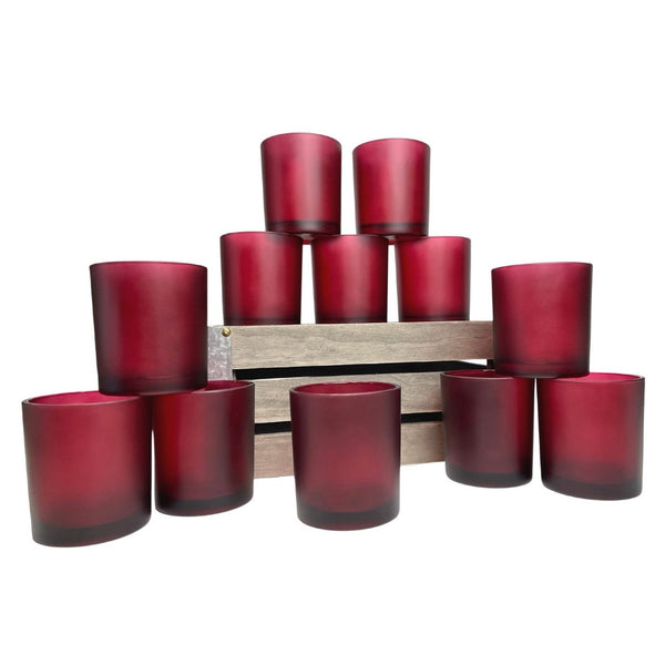 20 Pack Red Frosted Glass Votive Tealight Candle Holders