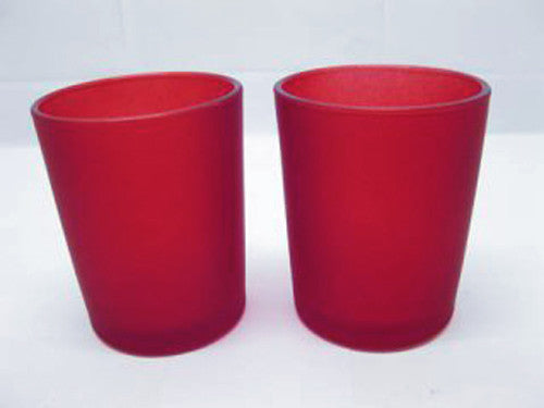 40 Pack Red Frosted Glass Votive Tealight Candle Holders