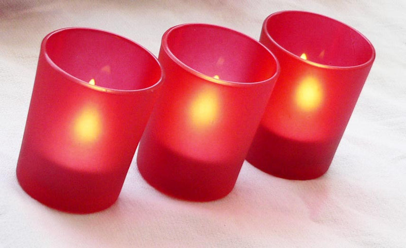 40 Pack Red Frosted Glass Votive Tealight Candle Holders