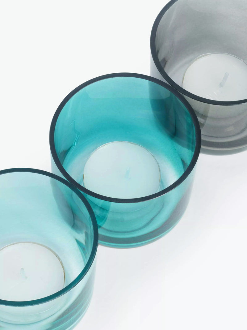 10 Pack Turquoise Glass Votive Tealight Candle Holders
