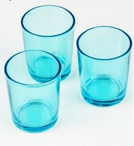 40 Pack Turquoise Glass Votive Tealight Candle Holders
