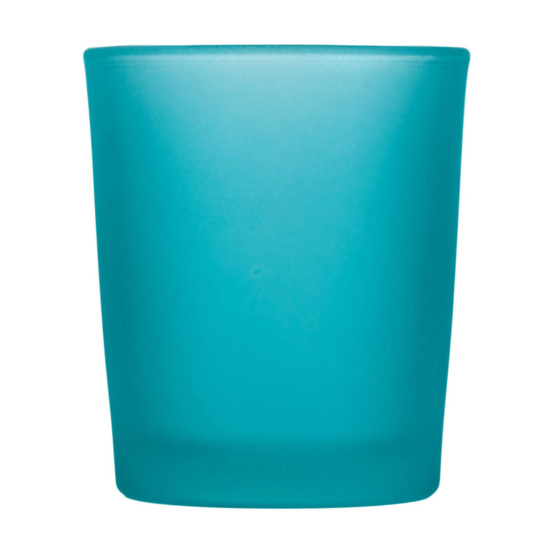 10 Pack Turquoise Frosted Glass Votive Tealight Candle Holders