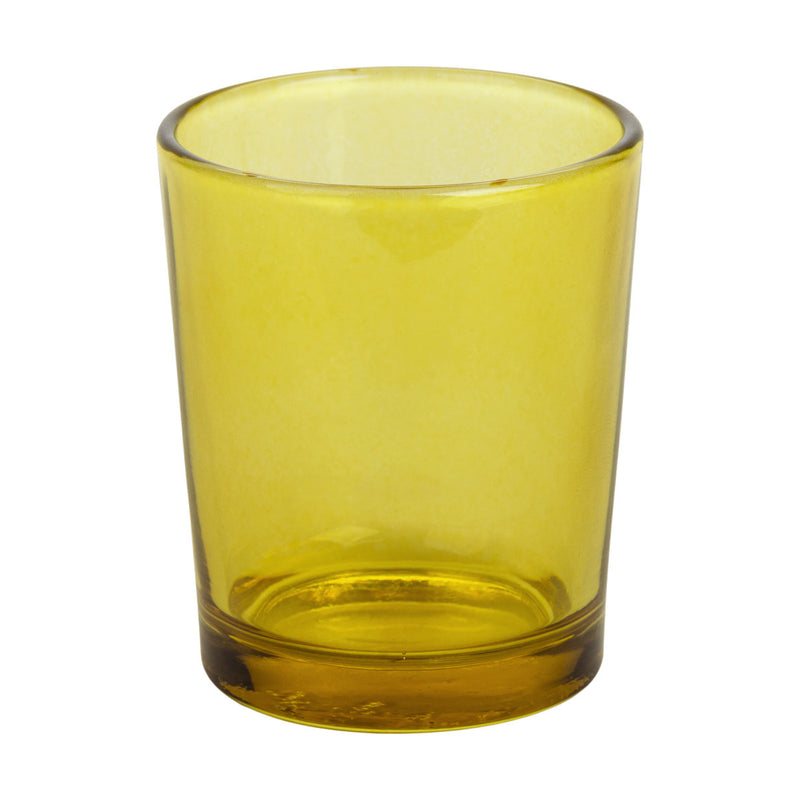 10 Pack Yellow Glass Votive Candle Holders