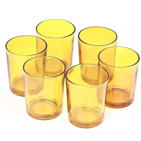 20 Pack Yellow Glass Votive Candle Holders