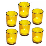 20 Pack Yellow Glass Votive Candle Holders
