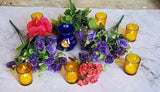40 Bulk Yellow Glass Votive Candle Holders Table