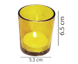 40 Bulk Yellow Glass Votive Candle Holders Table