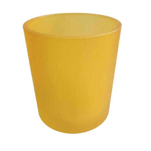10 Pack Yellow Frosted Glass Votive Candle Holders