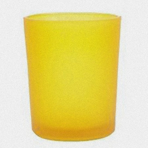 10 Pack Yellow Frosted Glass Votive Candle Holders