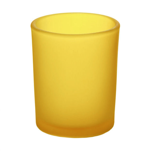 20 Pack Yellow Frosted Glass Votive Candle Holders