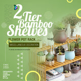 2 Tier Bamboo Plant Stand Shelves