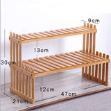 2 Tier Bamboo Plant Stand Shelves