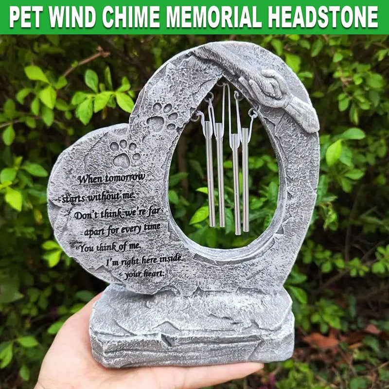 Wind Chime Pet Memorial Headstone Outdoor Garden Decoration for Remembrance